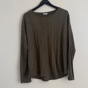 Ardene Ribbed Tunic Top - Olive